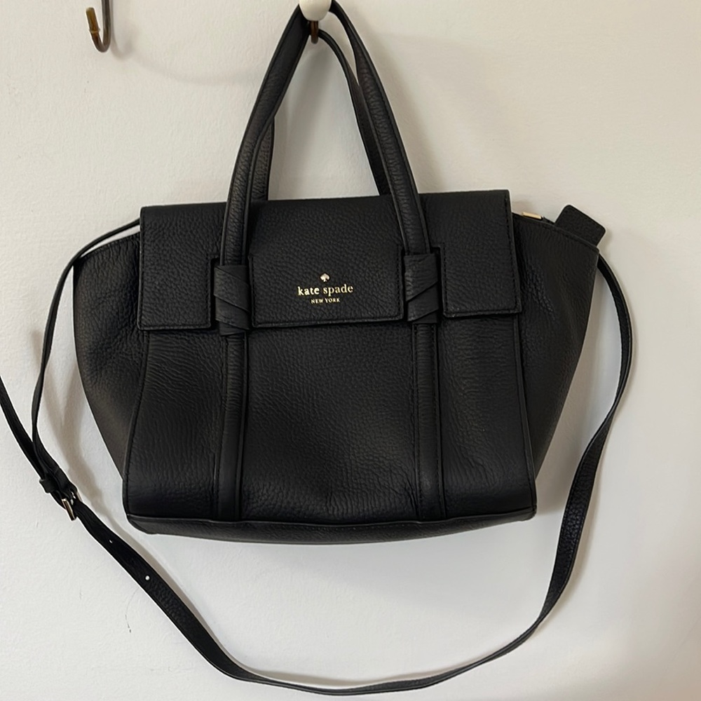 Kate spade black satchel crossbody purse